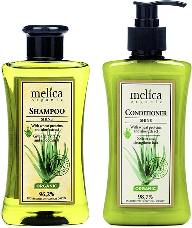 Набір - Melica Organic Shine Duo Set (shm/300ml + h/cond/300ml) — фото N1