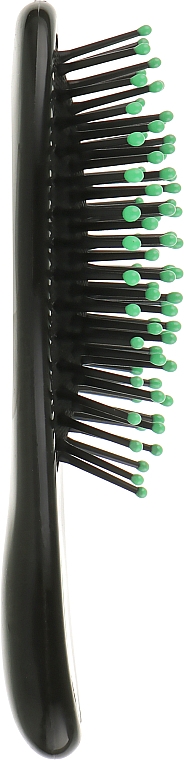 Щітка для волосся у вигляді краплі, з пластиковими шпильками, 499726, зелена - Inter-Vion — фото N3