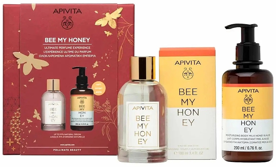 Apivita Bee My Honey - Набір (edt/100ml + b/milk/200ml) — фото N1