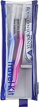 Духи, Парфюмерия, косметика Набор - Royal Denta Travel Kit Silver (toothbrush/2pcs + toothpaste/20g + cosmetic bag/1pc)