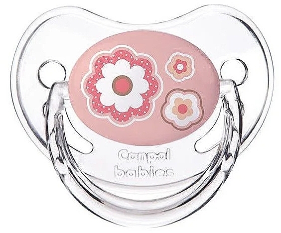 Пустышка силиконовая симметричная от 6 до 18 месяцев, розовая - Canpol Babies Newborn Baby — фото N1