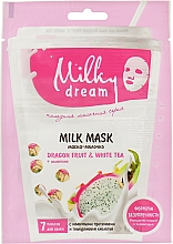 Парфумерія, косметика Тканинна маска для обличчя "Драгонфрукт і білий чай" - Milky Dream