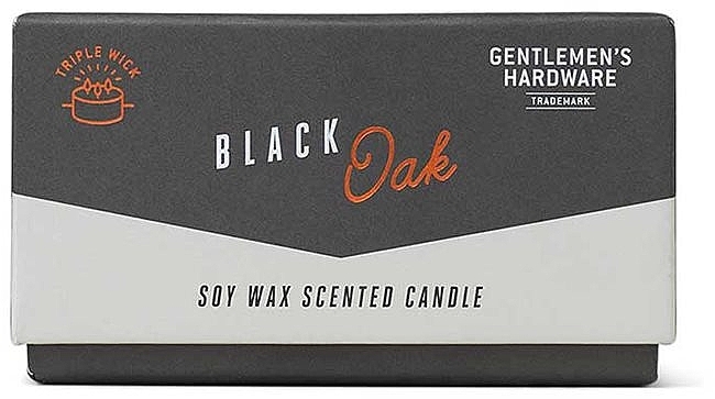 Ароматична свічка, 3 ґноти - Gentleme's Hardware Soy Wax Candle 588 Black Oak — фото N2