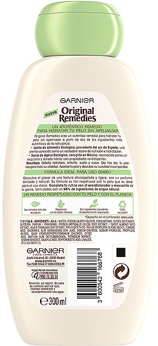 Шампунь для волосся "Мигдальне молочко" - Garnier Original Remedies Almond Milk Shampoo — фото N2