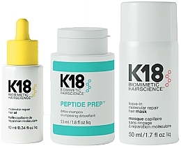 Парфумерія, косметика Набір - K18 Hair Biomimetic Hairscience Damage Repair Starter Set Kit (oil/10ml + mask/50ml + shamp/53ml)