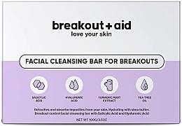 Очищувальне мило для обличчя від прищів - Breakout + Aid Facial Cleansing Bar For Breakouts — фото N1