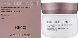 Омолоджувальний і ліфтинговий нічний крем для обличчя - Kiko Milano Bright Lift Whrinkle Correcting And Lifting Effect Night Cream — фото N2