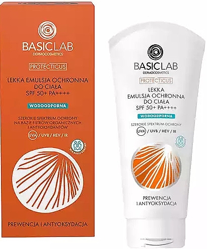 Сонцезахисна емульсія для тіла - BasicLab Dermocosmetics Protecticus Waterproof SPF50+ PA++++ — фото N1