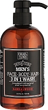 Парфумерія, косметика Гель для душу, волосся і обличчя для чоловіків - Dead Sea Collection Men’s Sandalwood Face, Hair & Body Wash 3 in 1