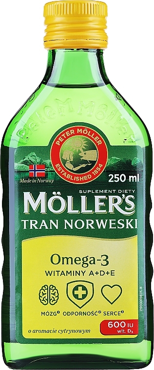 Пищевая добавка со вкусом лимона "Omega 3 + D3" - Mollers 