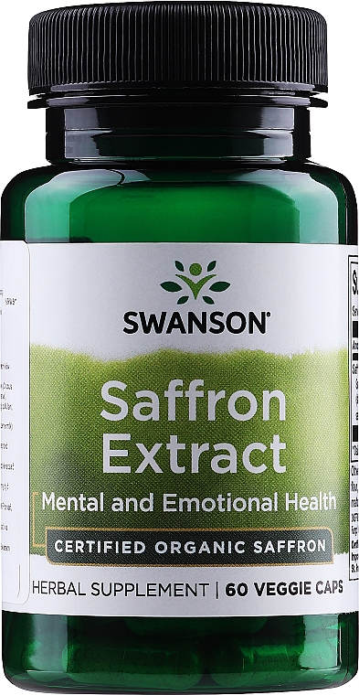 Трявяная добавка "Экстракте шафрана" 30 мг, 60 шт - Swanson Saffron Extract — фото N1