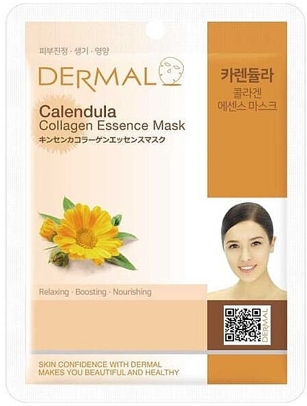 Колагенова тканинна маска для обличчя з календулою - Dermal Calendula Collagen Essence Mask — фото N1