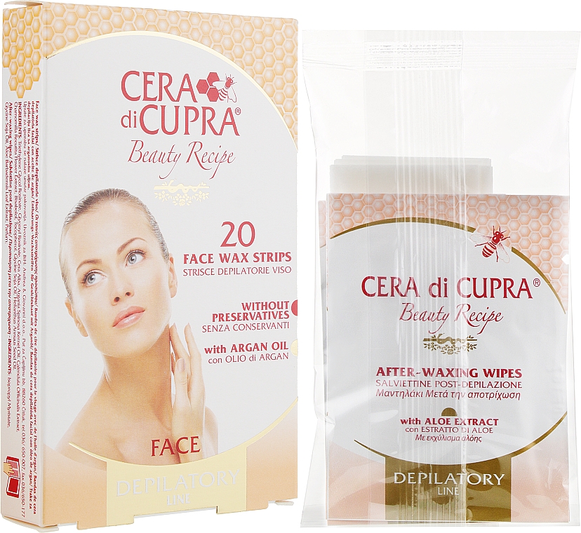 Полоски для депиляции лица для чувствительной кожи - Cera di Cupra — фото N1