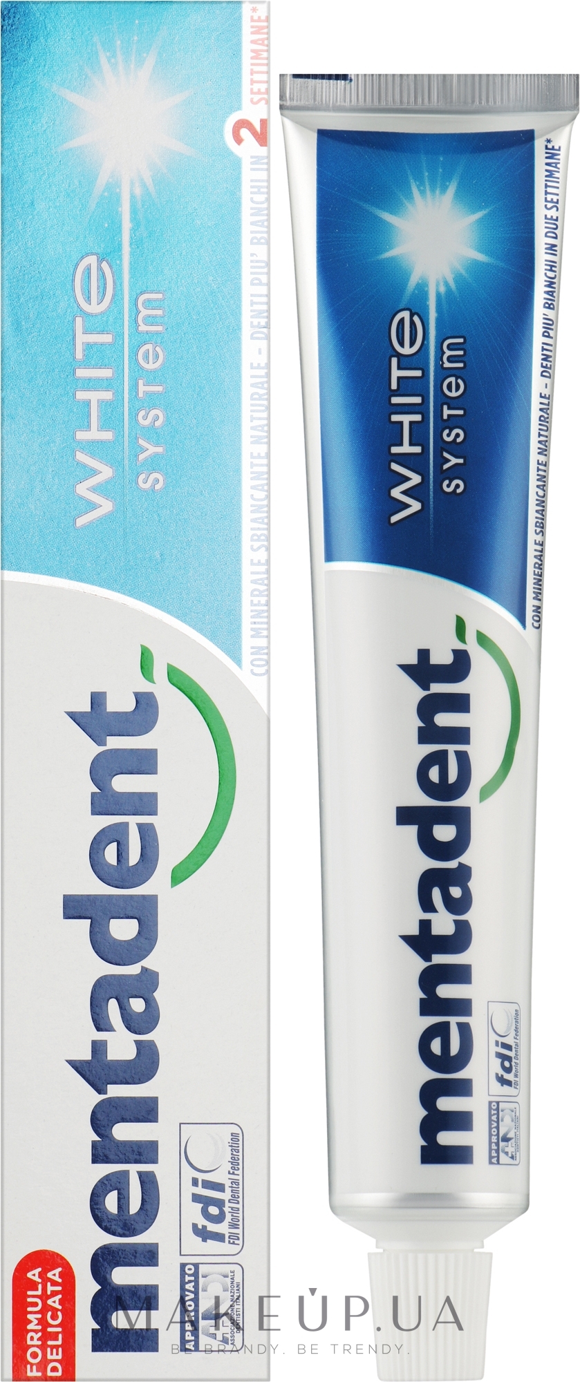 Зубна паста відбілювальна - Mentadent White System Dentifrice Toothpaste — фото 75ml