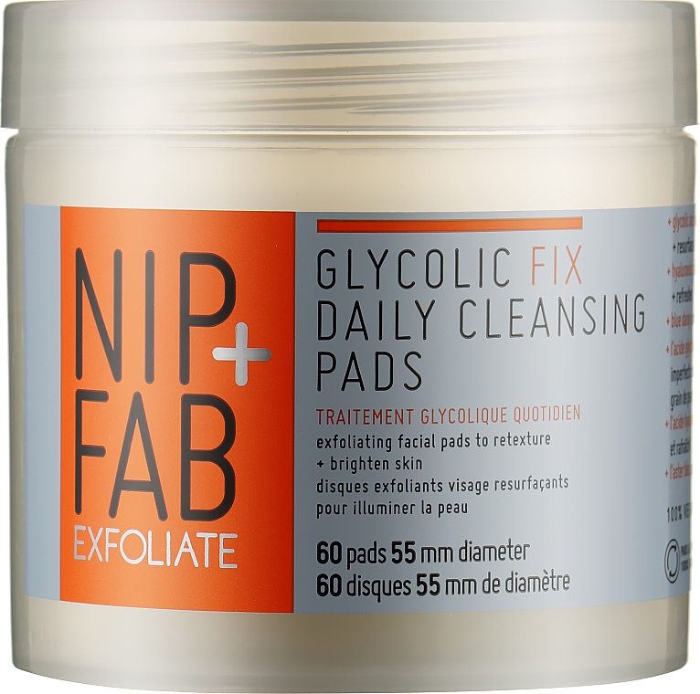 Очищающие диски для ежедневного применения - NIP + FAB Glycolic Fix Daily Cleansing Pads — фото N1