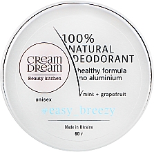 Натуральный дезодорант с эфирными маслами мяты и грейпфрута - Cream Dream beauty kitchen Cream Dream Easy Breeze 100% Natural Deodorant — фото N4