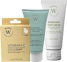 Набор - Warda Vitamin C Glow & Care Set (eye/pads/3pcs + h/cr/50ml + foot/cr/100ml) — фото N2