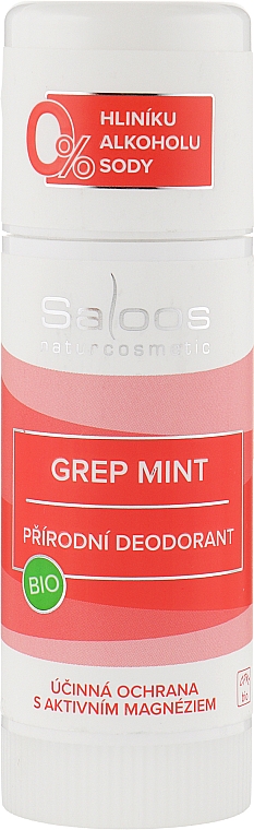 Органічний натуральний дезодорант "Грейпфрутова м'ята" - Saloos Grep Mint Deodorant — фото N1