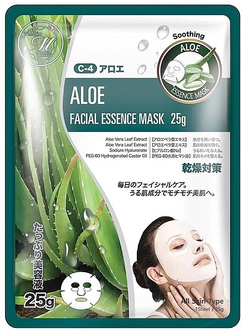 Тканевая маска для лица с алоэ - Mitomo 512 Aloe Facial Essence Mask — фото N1