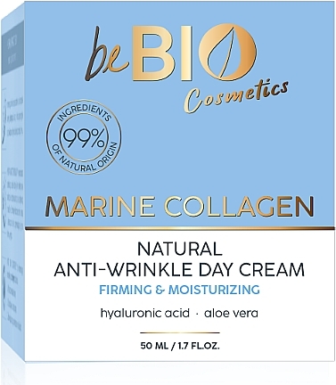 Натуральний денний крем для обличчя проти зморщок - BeBio Marine Collagen Natural Anti-wrinkle Day Cream — фото N1