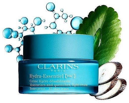 Крем для обличчя та шиї - Clarins Hydra Essentiel Light Moisturizing Cream HA — фото N2