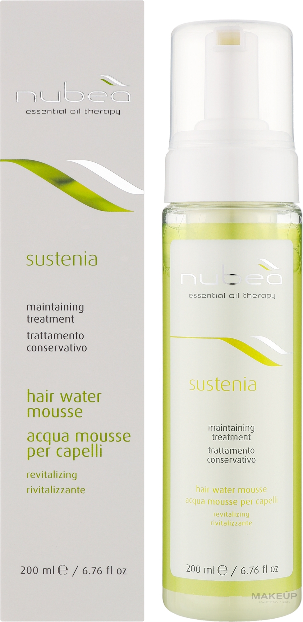 Несмываемый ревитализирующий мусс для волос - Nubea Sustenia Revitalizing Hair Water Mousse — фото 200ml