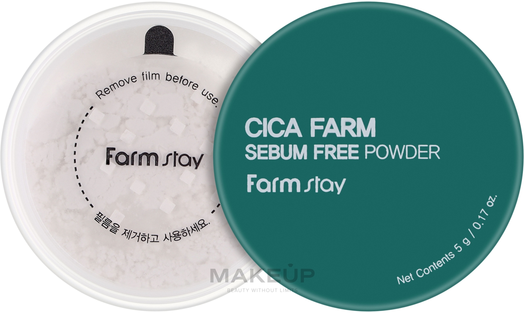 Матирующая рассыпчатая пудра с центеллой - FarmStay Cica Farm Sebum Free Finish Powder — фото 5g