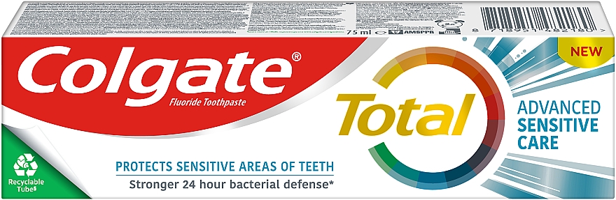 Зубна паста антибактеріальна для чутливих зубів - Colgate Total Sensitive — фото N3