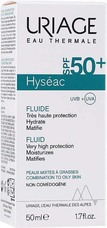 Сонцезахисний лосьйон SPF 50 - Uriage Hyseac SPF 50 Fluid — фото N2