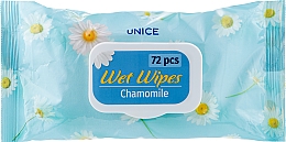 Парфумерія, косметика Вологі серветки "Ромашка", 72 шт. - Unice