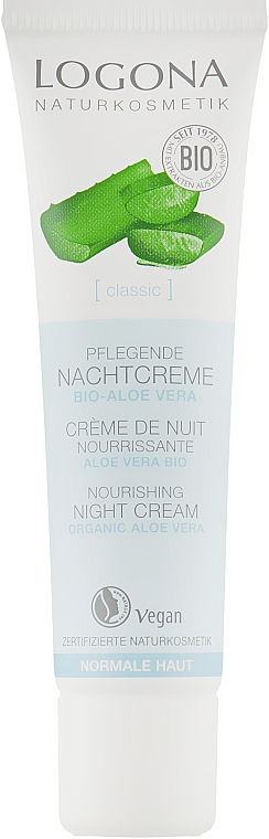 Крем для лица ночной для чувствительной кожи - Logona Facial Care Night Cream Organic Aloe