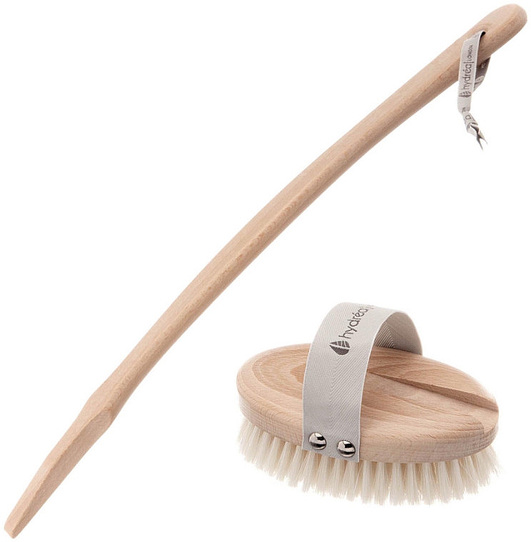 Натуральна щітка зі знімною ручкою - Hydrea London Natural Bristle Body Brush With Detachable Handle — фото N3