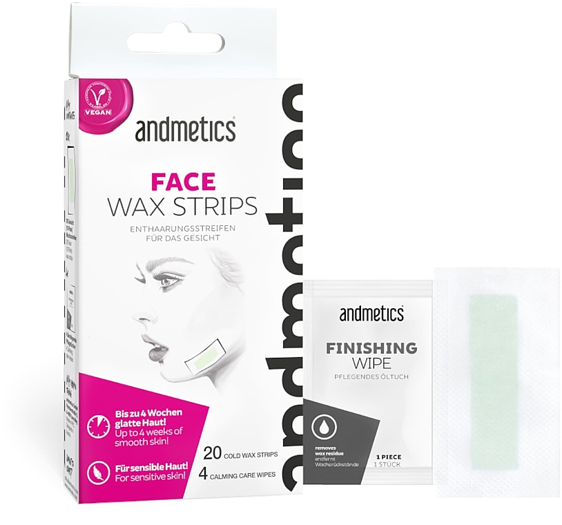 Воскові смужки для депіляції обличчя - Andmetics Face Wax Strips — фото N1