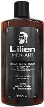 Шампунь для бороди, волосся й тіла - Lilien Men-Art Black Beard & Hair & Body Shampoo — фото N1