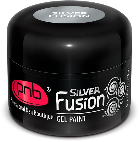 Металлическая гель-краска для ногтей - PNB Gel Paint Silver Fusion UV/LED