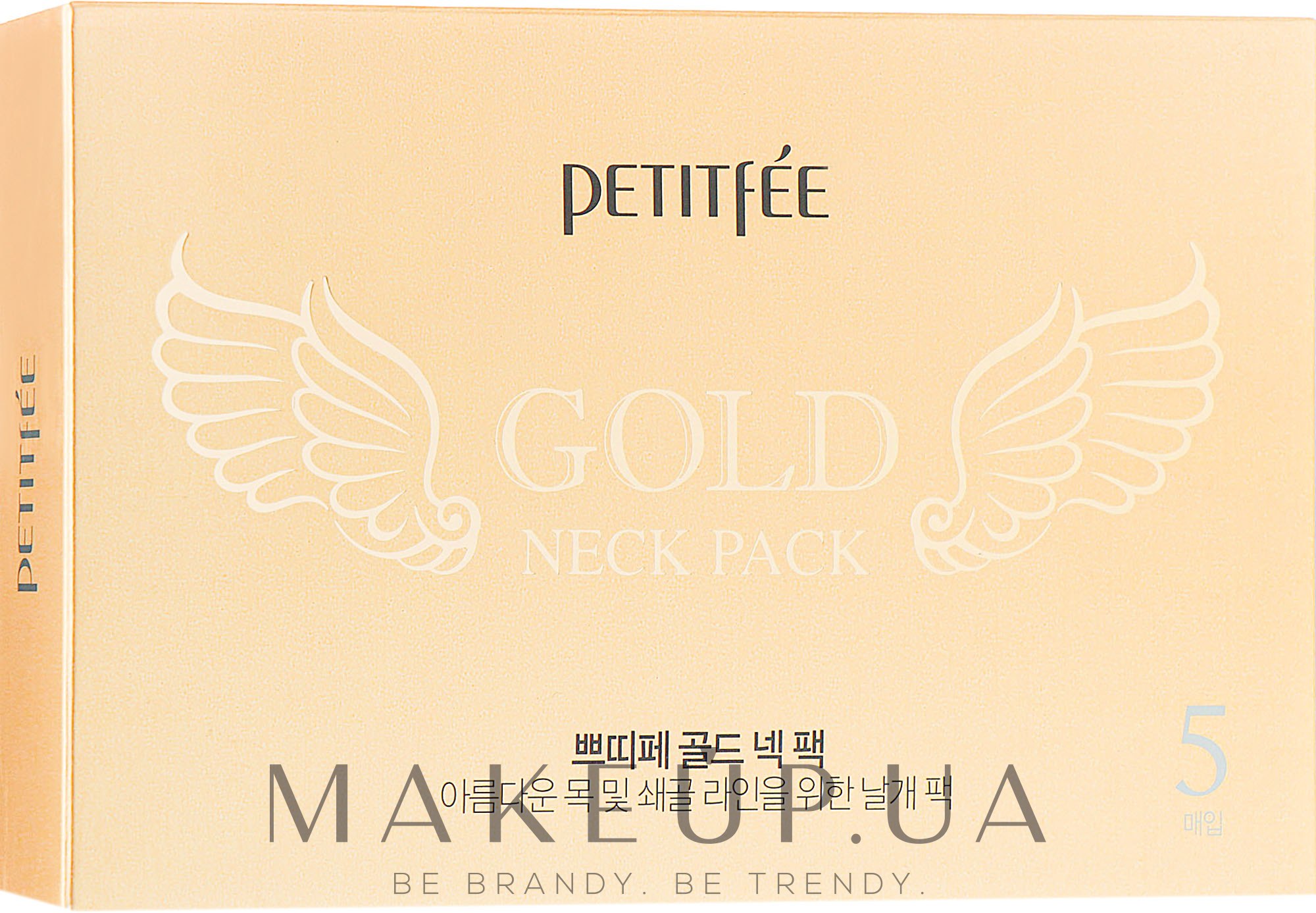 Гидрогелевая маска для шеи с плацентой - Petitfee & Koelf "HYDROGEL ANGEL WINGS" Gold Neck Pack  — фото 5шт