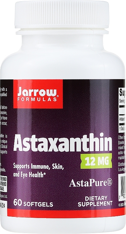 Харчові добавки "Астаксантин" - Jarrow Formulas Astaxanthin 12mg — фото N4