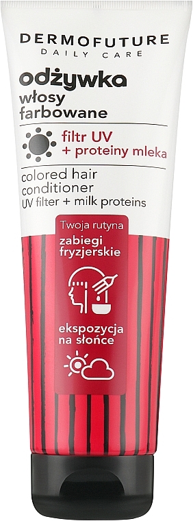 Кондиціонер для фарбованого волосся з УФ-фільтром і молочними протеїнами - Dermofuture Daily Care Colored Hair Conditioner — фото N1