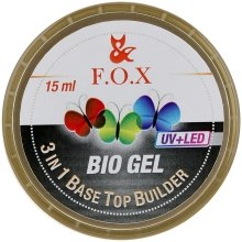 Духи, Парфюмерия, косметика УЦЕНКА Прозрачный био-гель - F.o.x Bio Gel 3 in 1 Base Top Builder *