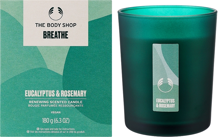 Ароматизована свічка "Евкаліпт та розмарин. Вільне дихання" - The Body Shop Breathe Eucalyptus & Rosemary Renewing Scented Candle — фото N2