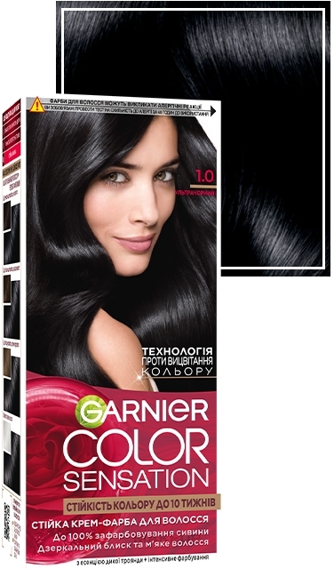 Стійка крем-фарба для волосся - Garnier Color Sensation — фото 1.0 - Ультрачёрный