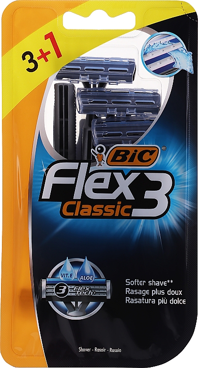 Чоловічий станок для гоління, 4 шт. - Bic Flex 3 Classic — фото N1