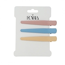 Набір заколок для волосся, 3 шт., рожева, блакитна, жовта - Ecarla — фото N1