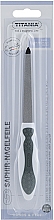Парфумерія, косметика Пилочка для нігтів з сапфіровим напиленням, 17 см, сіра - Titania Softtouch