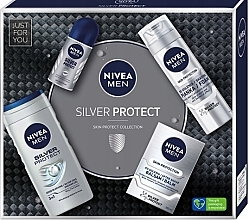 Духи, Парфюмерия, косметика Набор - NIVEA MEN Silver Protect (sh/gel/250ml + sh/foam/200ml + deo/50ml + a/sh/balm100ml)