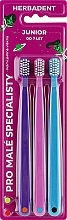 Парфумерія, косметика Дитяча зубна щітка, супер м'яка, від 6 років, 3шт - Herbadent Junior Toothbrush