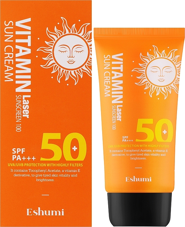 Солнцезащитный крем с витамином E SPF 50 PA+++ - Eshumi Vitamin Lazer Sunscreen 100 Sun Cream — фото N2