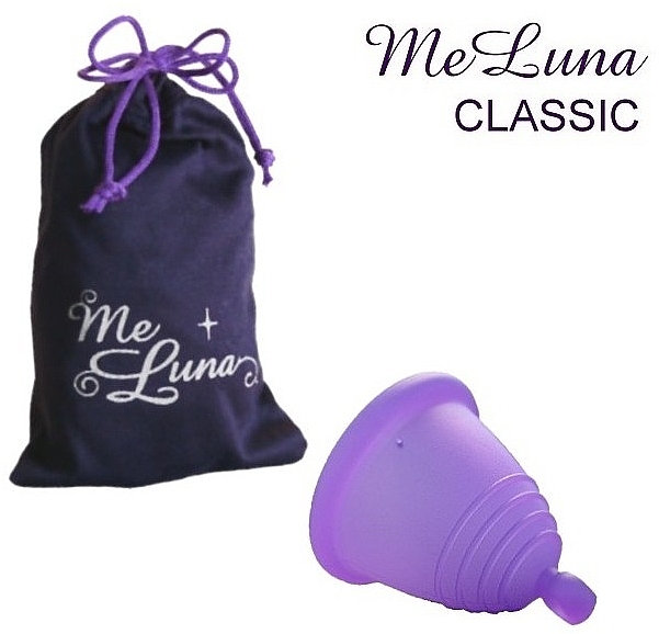 Менструальна чаша з кулькою, розмір XL, фіолетова - MeLuna Classic Shorty Menstrual Cup Ball — фото N1