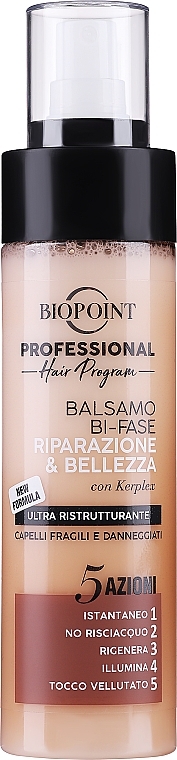 Двофазний кондиціонер для ламкого й пошкодженого волосся - Biopoint Riparazione&Bellezza Balsamo Bi-Fase — фото N1