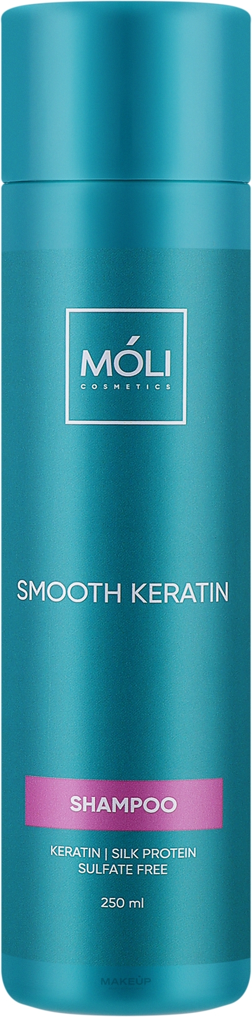 Шампунь безсульфатний з кератином і протеїнами шовку - Moli Cosmetics Smooth Keratin — фото 250ml